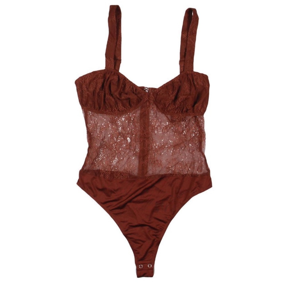 Danielle Bernstein Womens Lace Thong Bodysuit